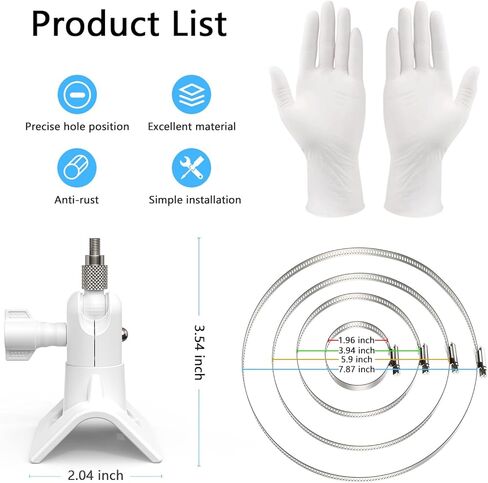 دعامة تثبيت على عمود Koroao متوافقة مع كاميرا Wyze Cam Pan V3 - تركيب ملفوف ثابت متعدد الوظائف (عبوة واحدة، أبيض) in Saudi Arabia