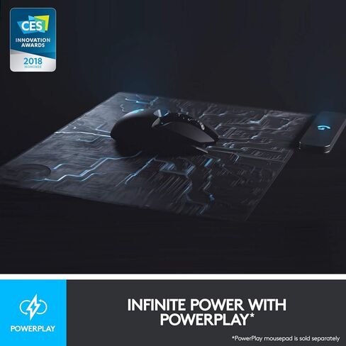 ماوس الألعاب اللاسلكي Logitech G903 LIGHTSPEED مع مستشعر Hero 25K، متوافق مع PowerPlay، عمر بطارية أكثر من 140 ساعة وLightsync RGB، يمكن استخدامه بكلتا اليدين، 107G+10G اختياري، 25600 نقطة في البوصة، أسود (متجدد) in Saudi Arabia