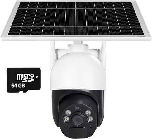 Solar Powered 4G LTE Cellular Outdoor Security Camera Wireless 1080P Spotlight Night Vision Two-Way Audio Motion Detection Cloud Local Storage in Kuwait