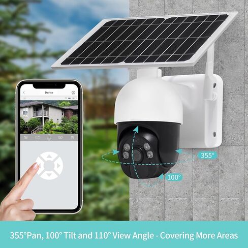 Solar Powered 4G LTE Cellular Outdoor Security Camera Wireless 1080P Spotlight Night Vision Two-Way Audio Motion Detection Cloud Local Storage in Kuwait