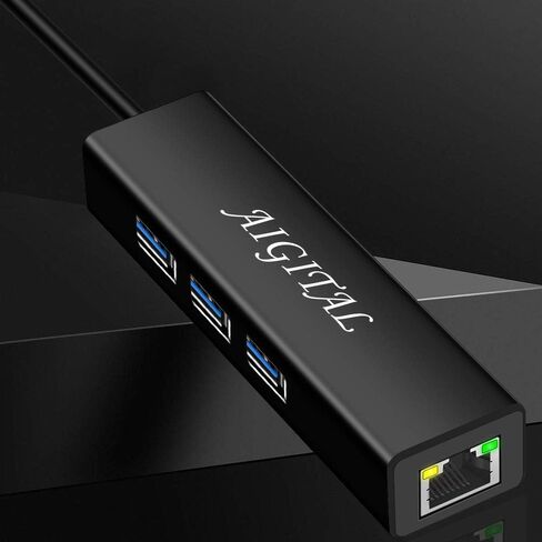 USB C Hub, Aigital USB C to USB Adapter with 3 USB3.0 Ports, 10/100/1000Mbps USB to Ethernet Adapter, Portable USB C Hub Multiport Adapter for MacBook Pro Air Chromebook and Type C Devices in Kuwait