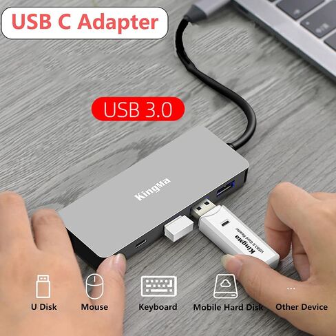 USB C Hub 7 في 1 محطة إرساء للكمبيوتر المحمول وقارئ بطاقة SD USB إلى HDMI محول متعدد المنافذ مع منفذ USB 3.0 ومنفذ USB 2.0 ومنفذ PD متوافق مع أنظمة التشغيل Windows وMac وLinux in Kuwait