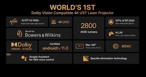 Formovie Theater 4K Ultra Short Throw Projector 2800 Lumen Triple Laser UST with Dolby Vision Laser TV in Kuwait