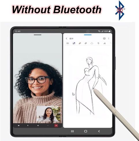 استبدال قلم Galaxy Z Fold 4 + 2 طرف قلم لهاتف Samsung Galaxy Z Fold 4 S Pen Touch Stylus S Pen + نصائح بديلة/أطراف (بيج) in Saudi Arabia