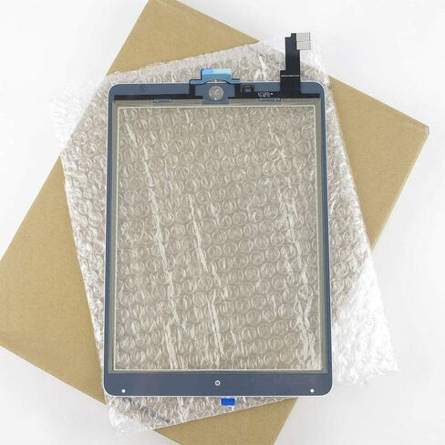 طقم إصلاح محول رقمي جديد من T Phael Black لجهاز iPad Air 2 9.7 بوصة الجيل الثاني A1566 A1567 بديل محول رقمي لشاشة تعمل باللمس (بدون زر الصفحة الرئيسية). in Kuwait