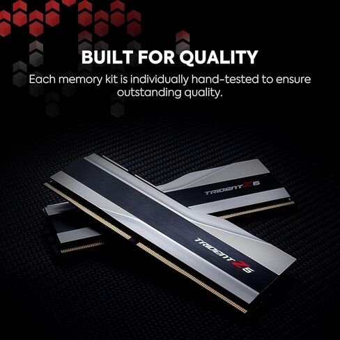 سلسلة G.SKILL Trident Z5 (Intel XMP 3.0) DDR5 RAM 32GB (2x16GB) 6400MT/s CL32-39-39-102 1.40V ذاكرة الكمبيوتر المكتبي UDIMM - فضي معدني (F5-6400J3239G16GA2-TZ5S) in Kuwait