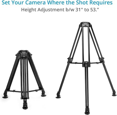 Proaim 100mm Bowl Head Tripod Stand with Rubber Tripod Shoes. Payload up to 80kg/176lb. for DSLR Camera Slider, Fluid Head, Jib/Crane. (P-TP-100-B) in Saudi Arabia