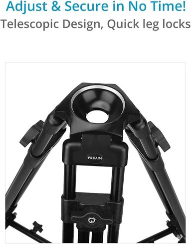 Proaim 100mm Bowl Head Tripod Stand with Rubber Tripod Shoes. Payload up to 80kg/176lb. for DSLR Camera Slider, Fluid Head, Jib/Crane. (P-TP-100-B) in Saudi Arabia