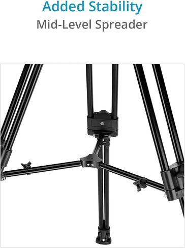 Proaim 100mm Bowl Head Tripod Stand with Rubber Tripod Shoes. Payload up to 80kg/176lb. for DSLR Camera Slider, Fluid Head, Jib/Crane. (P-TP-100-B) in Saudi Arabia