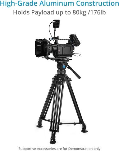 Proaim 100mm Bowl Head Tripod Stand with Rubber Tripod Shoes. Payload up to 80kg/176lb. for DSLR Camera Slider, Fluid Head, Jib/Crane. (P-TP-100-B) in Saudi Arabia