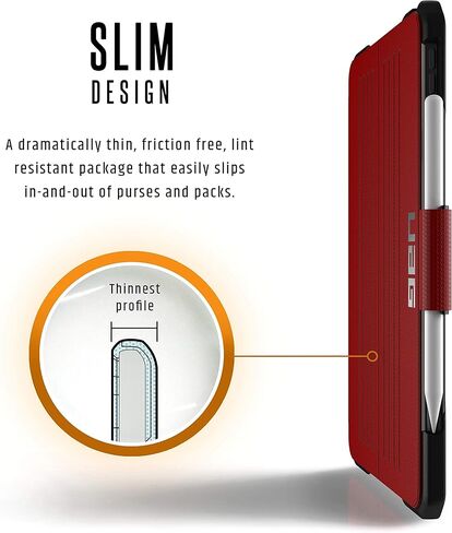حافظة UAG Folio لجهاز iPad Pro مقاس 11 بوصة (الجيل الأول، 2018) متروبوليس [Magma] غطاء iPad متين وخفيف الوزن تم اختباره من خلال السقوط العسكري مع حامل أقلام Apple in Kuwait