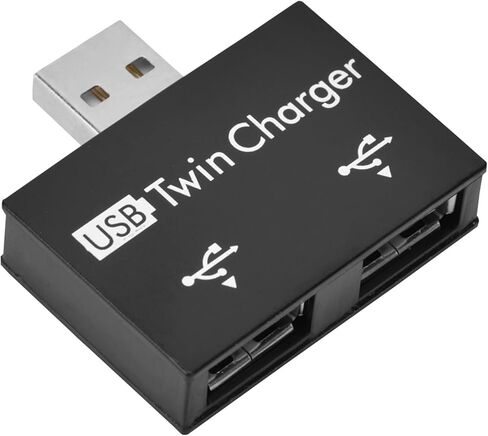 USB Hub2.0، مجموعة محول مقسم شاحن USB مزدوج ذكر إلى 2 منفذ USB، للكمبيوتر والكمبيوتر المحمول وسطح المكتب والمكتب المنزلي (أسود) in Saudi Arabia