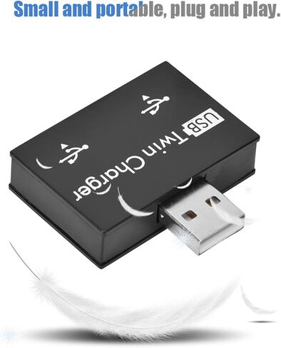 USB Hub2.0، مجموعة محول مقسم شاحن USB مزدوج ذكر إلى 2 منفذ USB، للكمبيوتر والكمبيوتر المحمول وسطح المكتب والمكتب المنزلي (أسود) in Saudi Arabia