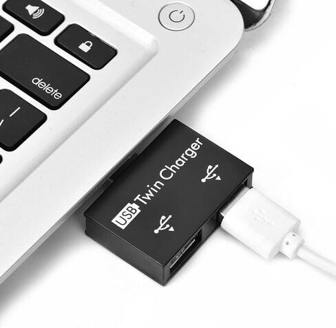 USB Hub2.0، مجموعة محول مقسم شاحن USB مزدوج ذكر إلى 2 منفذ USB، للكمبيوتر والكمبيوتر المحمول وسطح المكتب والمكتب المنزلي (أسود) in Saudi Arabia