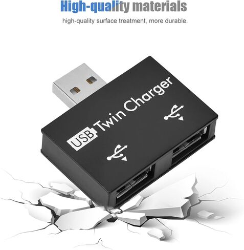 USB Hub2.0، مجموعة محول مقسم شاحن USB مزدوج ذكر إلى 2 منفذ USB، للكمبيوتر والكمبيوتر المحمول وسطح المكتب والمكتب المنزلي (أسود) in Saudi Arabia