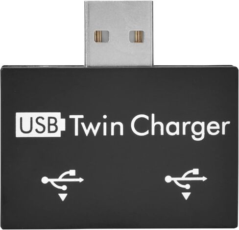 USB Hub2.0، مجموعة محول مقسم شاحن USB مزدوج ذكر إلى 2 منفذ USB، للكمبيوتر والكمبيوتر المحمول وسطح المكتب والمكتب المنزلي (أسود) in Saudi Arabia