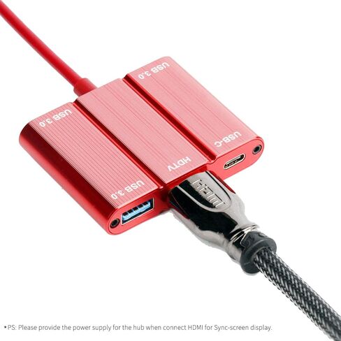 محول USB C 5 في 1، موزع YMY USB من النوع C إلى HDMI 4K، USB3.0 وUSB C PD شحن متوافق مع Apple MacBook Pro، Dell XPS، Chromebook Pixel، Lumia950 (5 في 1، أسود) in Kuwait