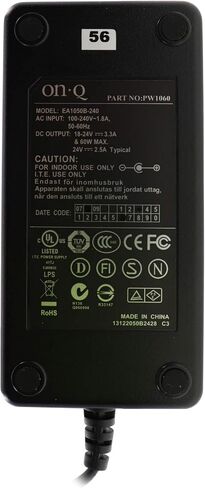 Legrand - OnQ Desk Mount Power Supply, Power Cord for Intercom Module with Over 7 Stations, 12V, 30 Watts, Black, 1 Count, PW7725 in Kuwait