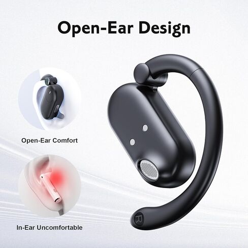 Open Ear Earbuds, F15 Bluetooth Earbuds Wireless Charging, Deep Bass, Open Fit, 60HRS Playtime, Digital Display Charging Case, Bone Conduction Earbuds with Mic for Workout, Running, Cycling, Walking in Kuwait