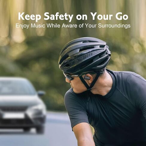 Open Ear Earbuds, F15 Bluetooth Earbuds Wireless Charging, Deep Bass, Open Fit, 60HRS Playtime, Digital Display Charging Case, Bone Conduction Earbuds with Mic for Workout, Running, Cycling, Walking in Kuwait