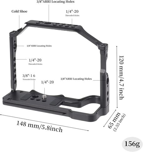 Lumix S5 II S5 IIX Cage with Top Handle, Hersmay Aluminium Camera Cage for Panasonic LUMIX S5 II / S5 IIX Mirrorless Camera, Built-in Cold Shoe & NATO Rail, Quick Release Plate for Arca Swiss in Saudi Arabia