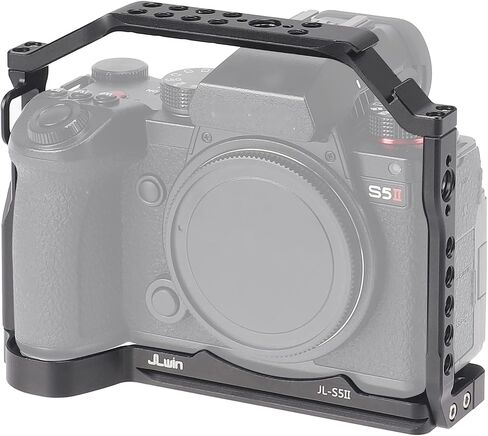 Lumix S5 II S5 IIX Cage with Top Handle, Hersmay Aluminium Camera Cage for Panasonic LUMIX S5 II / S5 IIX Mirrorless Camera, Built-in Cold Shoe & NATO Rail, Quick Release Plate for Arca Swiss in Saudi Arabia