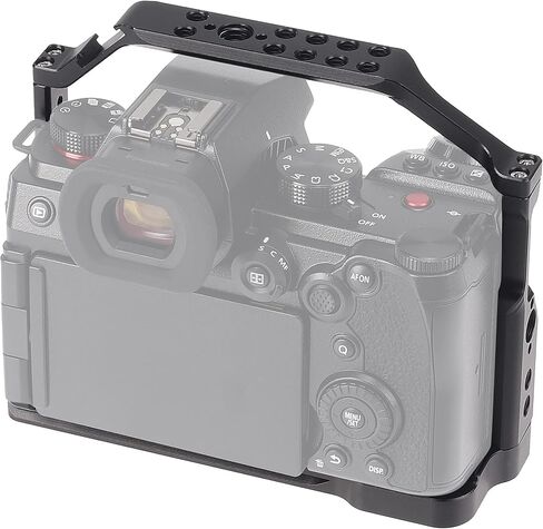 Lumix S5 II S5 IIX Cage with Top Handle, Hersmay Aluminium Camera Cage for Panasonic LUMIX S5 II / S5 IIX Mirrorless Camera, Built-in Cold Shoe & NATO Rail, Quick Release Plate for Arca Swiss in Saudi Arabia