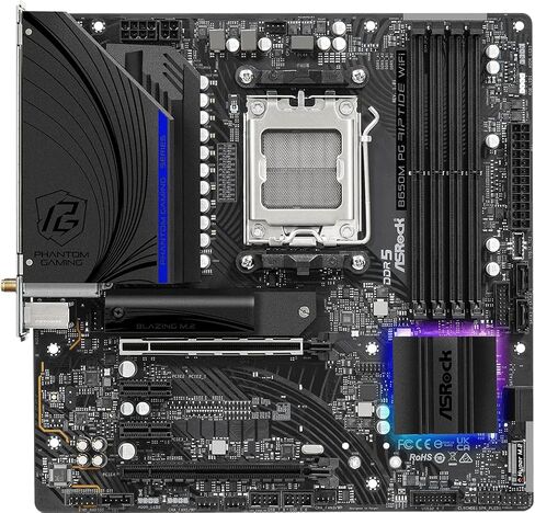 اسروك لوحة ام B650M PG Riptide WiFi AMD مقبس AM5 رايزن سلسلة 7000 in Saudi Arabia