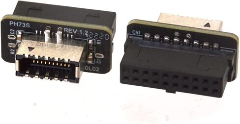 محول راس USB 3.1 نوع E من شويجو من كي-ايه الى USB 3.0 19 دبوس/20 دبوس، محول رأسي للوحة الامامية USB 3.0 19P/20P الى نوع E لموصل اللوحة الام من النوع C in Kuwait