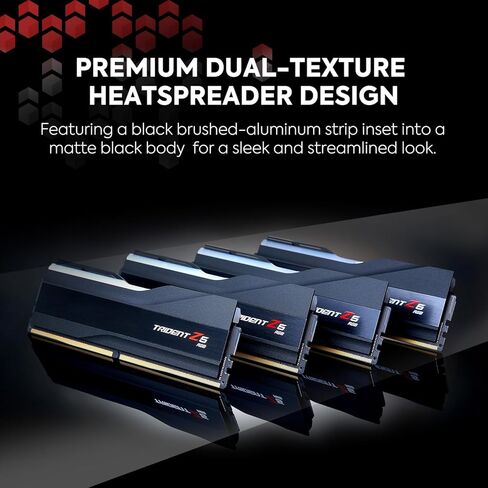 G.سكيل ذاكرة كمبيوتر مكتبي مزدوجة القناة من سلسلة Z5 RGB (انتل XMP) 48GB (2 × 24GB) 288-pin SDRAM U-DIMM DDR5 6000 CL40-48-48-96 بجهد 1.35 فولت من ترايدنت F5-6000J4048F24GX2-TZ5RK (اسود غير لامع) in Kuwait