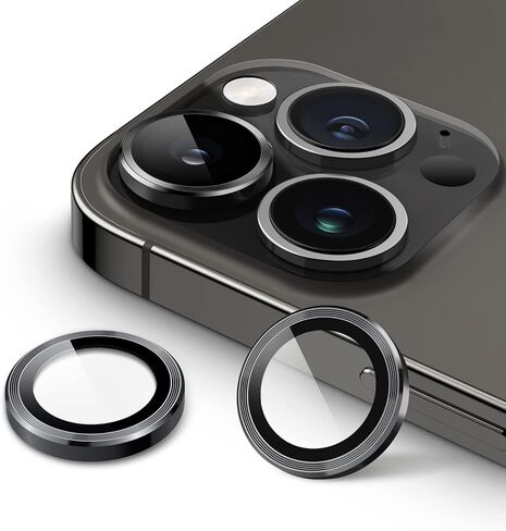 واقي عدسة الكاميرا JETech لهاتف iPhone 14 Pro 6.1 بوصة وiPhone 14 Pro Max 6.7 بوصة، غطاء حلقة فردي معدني من الزجاج المقسى 9H، شفاف عالي الدقة، 3 عبوات (فضي) in Saudi Arabia