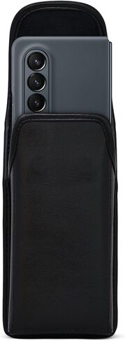 حافظة Turtleback مصممة لهاتف Galaxy Z Fold 5 & Fold 4 مع حافظة كبيرة الحجم، وحقيبة حزام عمودية، وحقيبة جلدية سوداء مع مشبك حزام تنفيذي، مصنوعة في الولايات المتحدة الأمريكية in Saudi Arabia