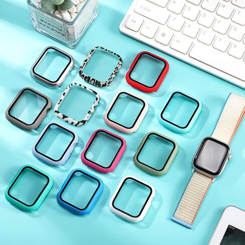 Sieral 24 Pack Watch Case with Tempered Glass Screen Protector Compatible with Iwatch 42mm Series 11/10/3/2/1, Hard PC Full Scratch Resistant Bumper Protective Face Cover Accessories in Kuwait