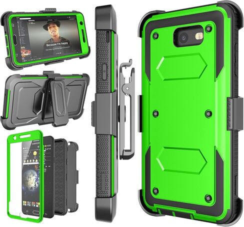 Njjex Galaxy J7 Sky Pro Case，for J7 V/ J7 Perx / J7 Prime Case, [Nbeck] Heavy Duty Built-in Screen Protector Rugged Holster Locking Belt Swivel Clip Phone Cover & Kickstand for Samsung J7 2017 [Blue] in Saudi Arabia