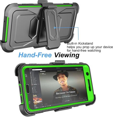 Njjex Galaxy J7 Sky Pro Case，for J7 V/ J7 Perx / J7 Prime Case, [Nbeck] Heavy Duty Built-in Screen Protector Rugged Holster Locking Belt Swivel Clip Phone Cover & Kickstand for Samsung J7 2017 [Blue] in Saudi Arabia