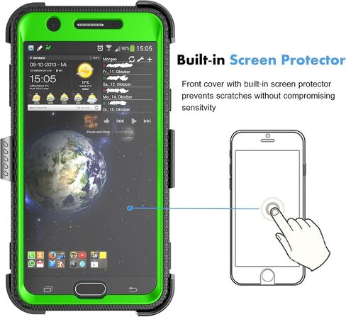 Njjex Galaxy J7 Sky Pro Case，for J7 V/ J7 Perx / J7 Prime Case, [Nbeck] Heavy Duty Built-in Screen Protector Rugged Holster Locking Belt Swivel Clip Phone Cover & Kickstand for Samsung J7 2017 [Blue] in Saudi Arabia
