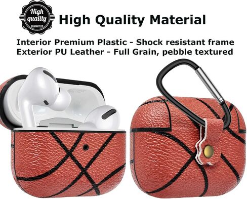 AirPods Pro Case, Takfox Airpod Pro Cases Cover PU Leather Protective Shock & Scratch-Resistant with Keychain [Front LED Visible] Headphone Case Skin for AirPods Pro Charging Case Series 3,Baseball in Saudi Arabia