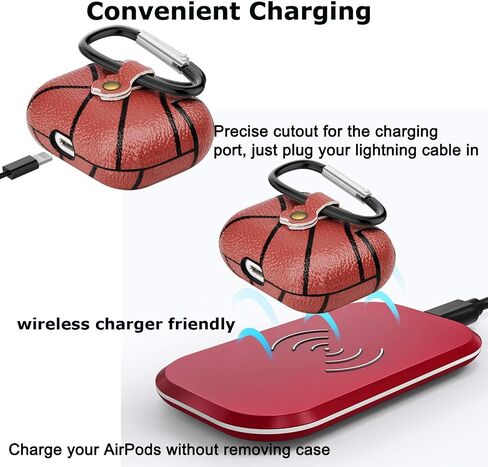 AirPods Pro Case, Takfox Airpod Pro Cases Cover PU Leather Protective Shock & Scratch-Resistant with Keychain [Front LED Visible] Headphone Case Skin for AirPods Pro Charging Case Series 3,Baseball in Saudi Arabia