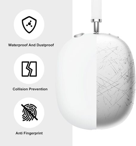 [3 في 1] حافظة سيليكون Vsagier لجهاز AirPod Max، غطاء وسادة الأذن / غطاء أكواب الأذن / غطاء عصابة الرأس، جلد مضاد للخدش، ملحقات غطاء حماية فائق لجهاز Apple AirPods Max (أبيض)... in Kuwait