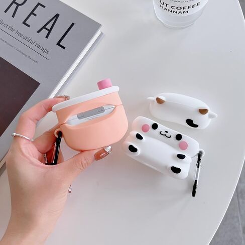 【2 Pack】 TYOROY Cute Boba Tea+White Cow Case for Airpod Pro/Pro 2,3D Cute Kawaii Kids Teens Girls Women Lovely Boba Tea+White Cow Case for Airpod Pro 2019/Airpod Pro 2 Gen 2022 in Kuwait