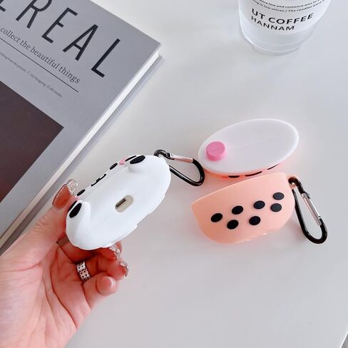 【2 Pack】 TYOROY Cute Boba Tea+White Cow Case for Airpod Pro/Pro 2,3D Cute Kawaii Kids Teens Girls Women Lovely Boba Tea+White Cow Case for Airpod Pro 2019/Airpod Pro 2 Gen 2022 in Kuwait