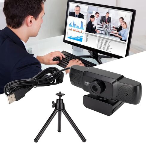 Zopsc Multifunctional Webcam USB Camera 1080P Web Camera NoiseCanceling Mic 95 Degree Video Webcam for PC/Mac/Laptop//Tablet in Kuwait