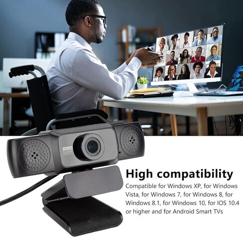 Zopsc Multifunctional Webcam USB Camera 1080P Web Camera NoiseCanceling Mic 95 Degree Video Webcam for PC/Mac/Laptop//Tablet in Kuwait