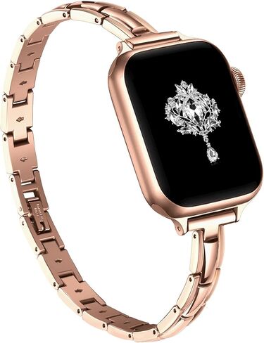 Secbolt Bands Compatible with Apple Watch Band 38mm 40mm 41mm iWatch SE Series 9/8/7/6/5/4/3/2/1, Slim Dressy Stainless Steel Bracelets for Women in Kuwait