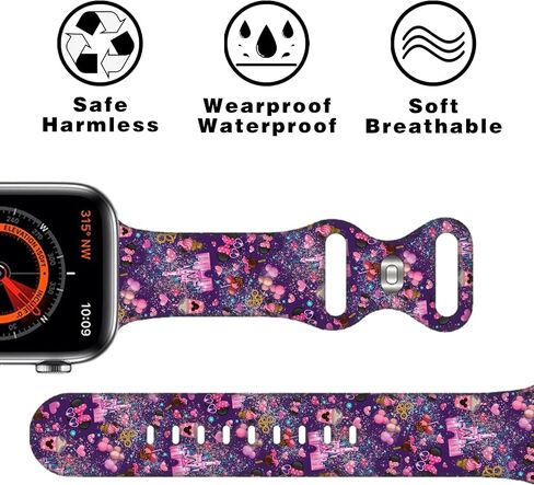Cartoon Band Compatible with Apple Watch 38mm/40mm/41mm/42mm/44mm/45mm/46mm, Cute Bands Replacement for Apple Watch Series 10 9 8 7 6 5 4 3 SE2, Silicone iWatch Band for Women Men in Kuwait