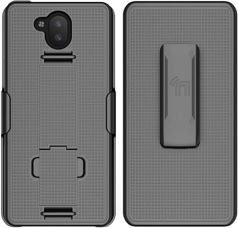حافظة مع مشبك لهاتف Sonim XP10 5G، غطاء هاتف صلب نحيف من Nakedcellphone مع مسند و[دوار/سقاطة] مجموعة حافظة للحزام على الورك لهاتف XP9900 (2022) - أزرق كوبالت in Saudi Arabia
