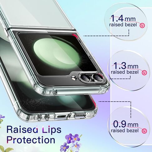 JETech Case for Samsung Galaxy Z Flip 5 2023, Transparent Protective Phone Cover with Shockproof Bumper and Anti-Scratch Back (Black) in Saudi Arabia