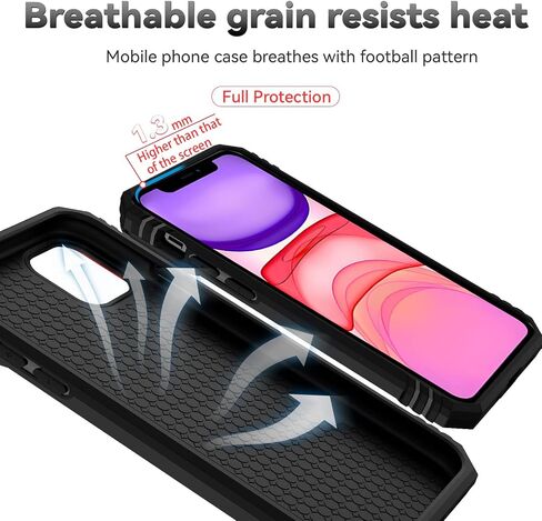 حافظة لهاتف iPhone 11 مع غطاء عدسة الكاميرا وواقي شاشة HD، طبقة مزدوجة [حماية من السقوط من الدرجة العسكرية بطول 15 قدمًا] حافظة هاتف واقية بمسند وحامل حلقي مغناطيسي لهاتف iPhone 11 6.1 بوصة (أزرق داكن) in Kuwait