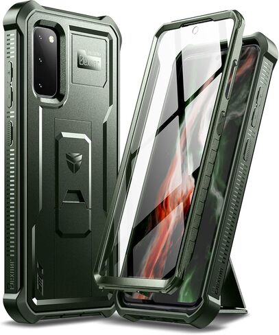 Dexnor for Samsung Galaxy S20 5G Case, [Built in Screen Protector and Kickstand] Heavy Duty Military Grade Protection Shockproof Protective Cover for Samsung Galaxy S20 5G/6.2 inches, Black in Saudi Arabia