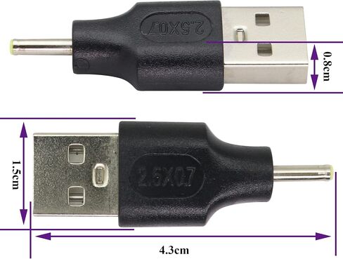 AAOTOKK (2 حزمة) USB إلى DC 3.0 × 1.1 مم محول الطاقة 5 فولت USB 2.0 ذكر إلى تيار مستمر 3.0 × 1.1 مم ذكر تيار مستمر موصل برميل شحن الطاقة لـ 5 فولت تيار مستمر صغير أو شحن إلكترونيات USB (M/3.0 × 1.1) in Kuwait